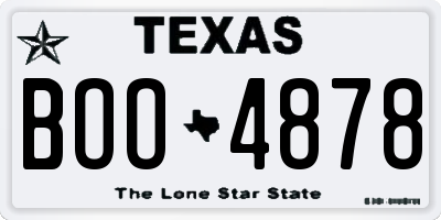 TX license plate BOO4878