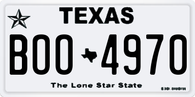 TX license plate BOO4970