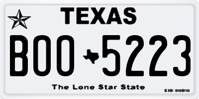 TX license plate BOO5223