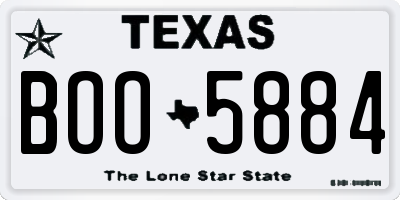 TX license plate BOO5884