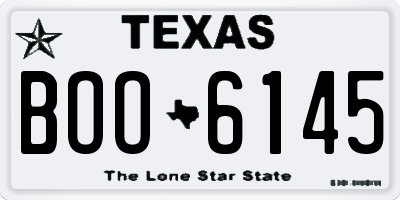 TX license plate BOO6145