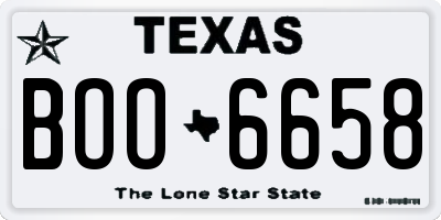 TX license plate BOO6658