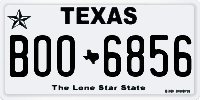 TX license plate BOO6856