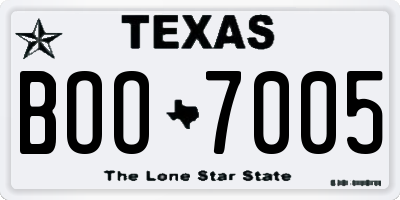 TX license plate BOO7005