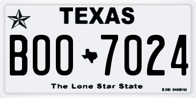TX license plate BOO7024