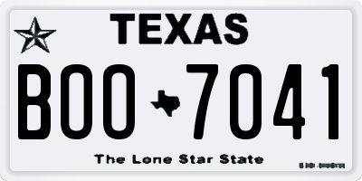 TX license plate BOO7041