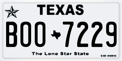 TX license plate BOO7229