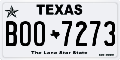 TX license plate BOO7273