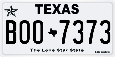 TX license plate BOO7373