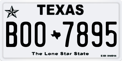 TX license plate BOO7895