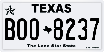 TX license plate BOO8237