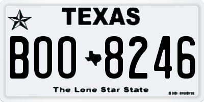 TX license plate BOO8246