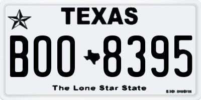 TX license plate BOO8395