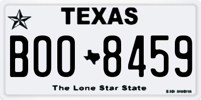 TX license plate BOO8459