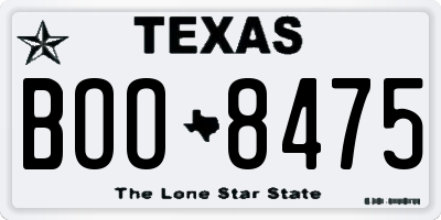TX license plate BOO8475