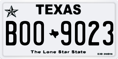 TX license plate BOO9023