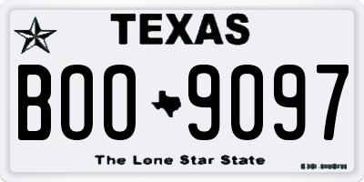 TX license plate BOO9097