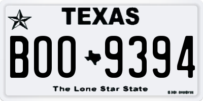 TX license plate BOO9394