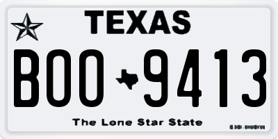 TX license plate BOO9413