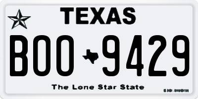 TX license plate BOO9429