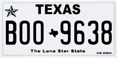 TX license plate BOO9638