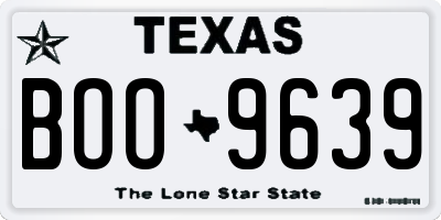 TX license plate BOO9639