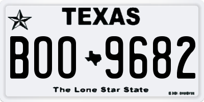 TX license plate BOO9682