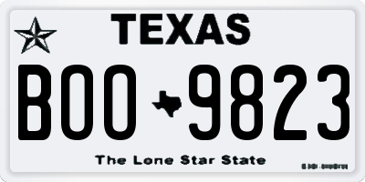 TX license plate BOO9823