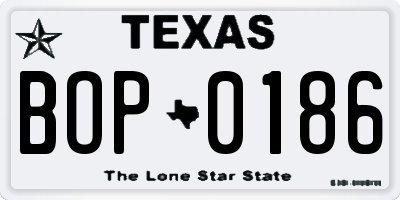 TX license plate BOP0186