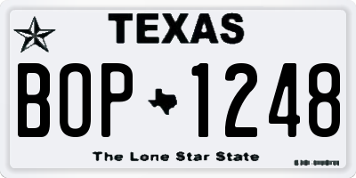 TX license plate BOP1248