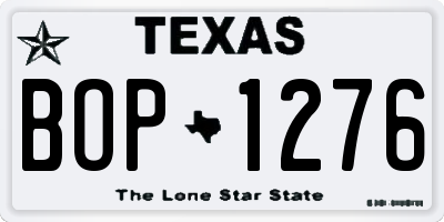 TX license plate BOP1276