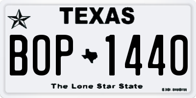 TX license plate BOP1440