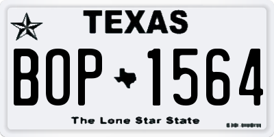 TX license plate BOP1564