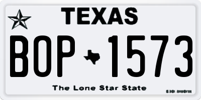 TX license plate BOP1573