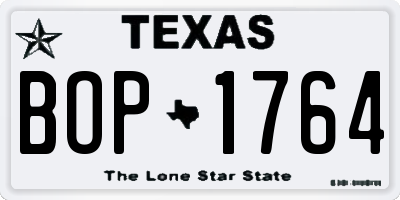 TX license plate BOP1764