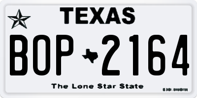 TX license plate BOP2164
