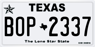 TX license plate BOP2337