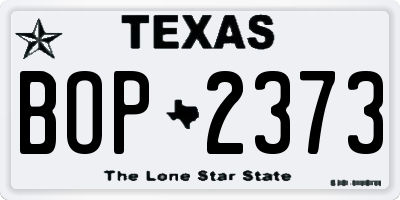 TX license plate BOP2373