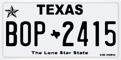 TX license plate BOP2415