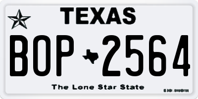 TX license plate BOP2564