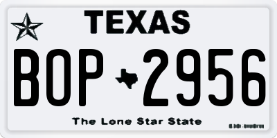 TX license plate BOP2956