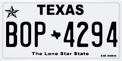 TX license plate BOP4294