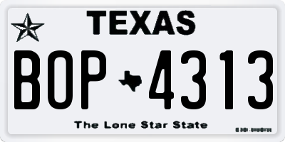 TX license plate BOP4313