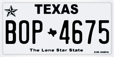 TX license plate BOP4675
