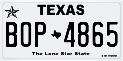TX license plate BOP4865