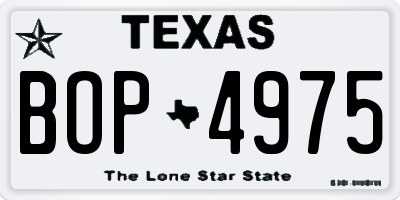 TX license plate BOP4975