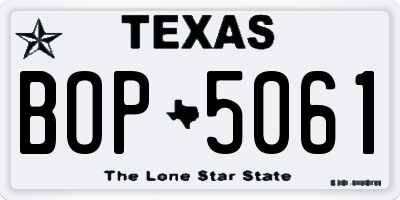 TX license plate BOP5061