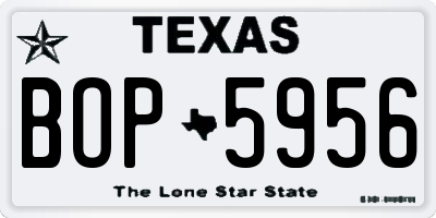 TX license plate BOP5956