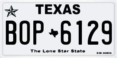 TX license plate BOP6129