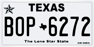 TX license plate BOP6272